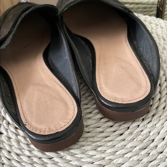 ZARA Black Leather Loafer Slides - Picture 4 of 4